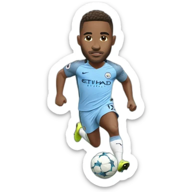 manchester city player running big head sticker