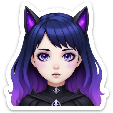 Gorgeous Cute Gothic Edgy Nebula Gradient Beautiful Anime Emo BatLady sticker