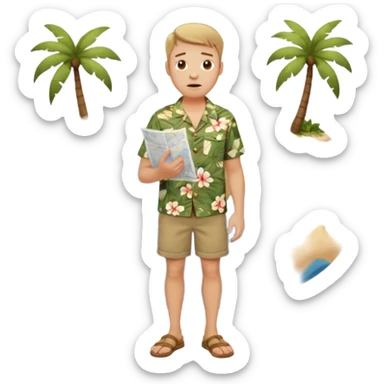 confused tourist full body sticker