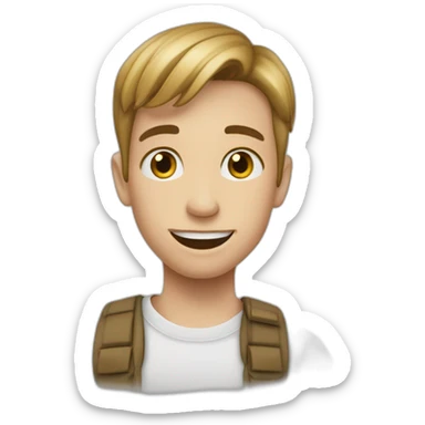 Un garçon blanc qui a un bobo dans les jous sticker