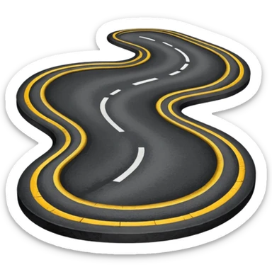 The road winding into the distance
 sticker