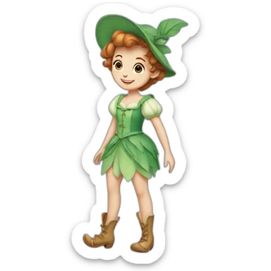 peter pan dressing up as wendy Disney  sticker