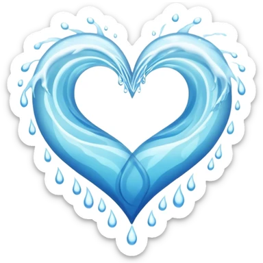 Corazón con olas  sticker