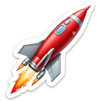 red rocket lifting off sticker