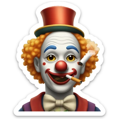 Clown smoking cigarette  sticker