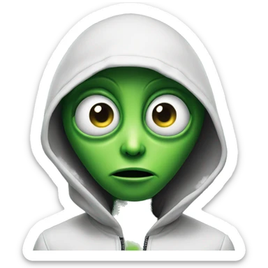 Green Alien Questioning  sticker