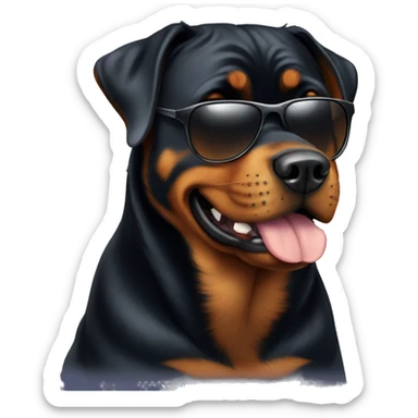 Rottweiler wearing sunglasses  sticker