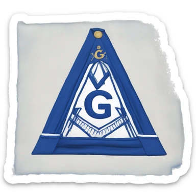 square blue and white freemason apron with the letter g sticker