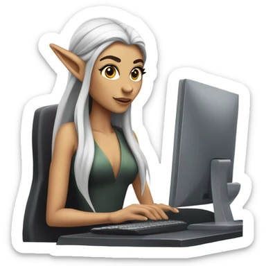 an elf woman login sticker