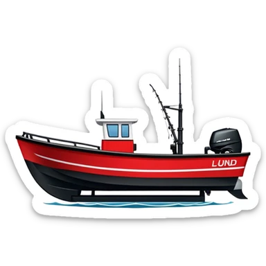 Fishing Boat - Lund 1775 Crossover XS (Model Year: 2022) (Iconic colour: Red with black trim) sticker