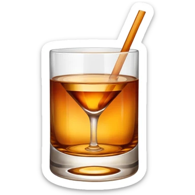 cocktail in a whisky glass sticker