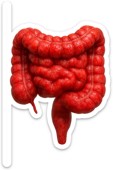 intestino infiammato iperrealistico 4k sticker