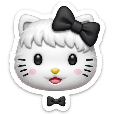 hello kitty with a black bow sticker