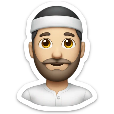 Jewish man with a kippah sticker