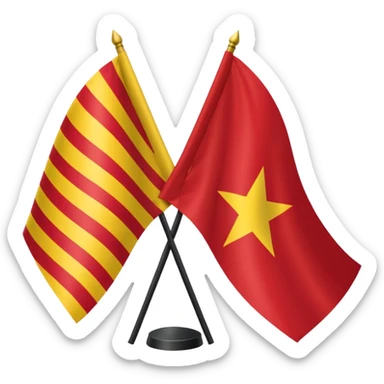 Half and Half company flag, left Japen right VIetnam sticker