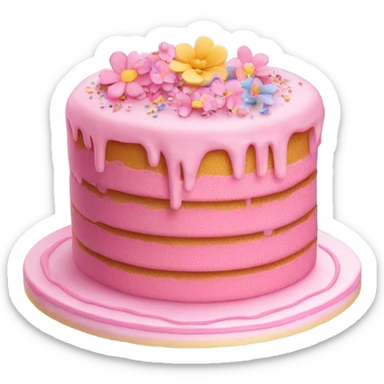 Pink cake sticker