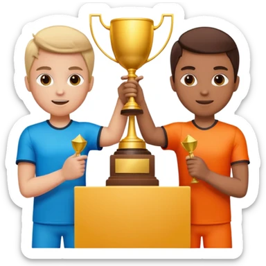 Versus / Duel : deux joueurs + VS, trophée/podium, ou deux écrans avec même objectif. sticker