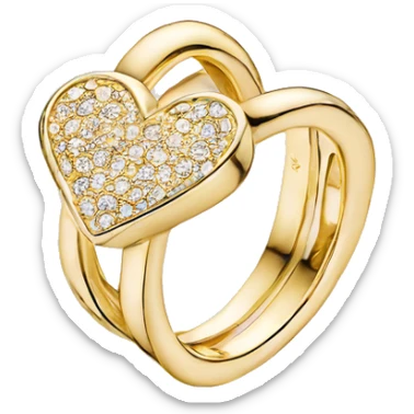 Pandora gold two heart ring sticker