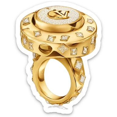 Louis Vuitton ring sparkly gold sticker
