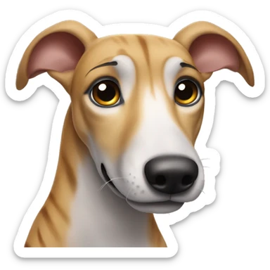 Fawn tiger greyhound lifts pawls up sticker