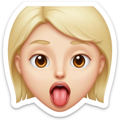 Eyes wide open tongue out  sticker