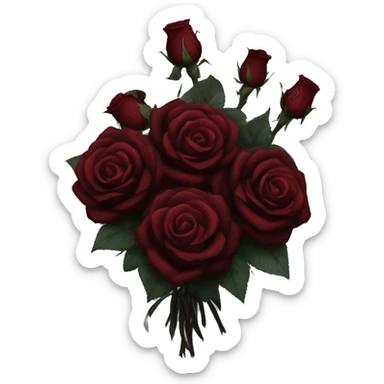 Bouquet of dark red roses gothic sticker