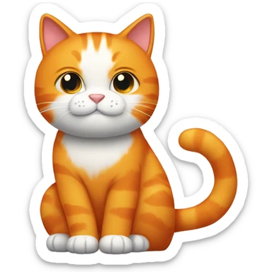 Big orange cat AND small tricolour kitty sticker
