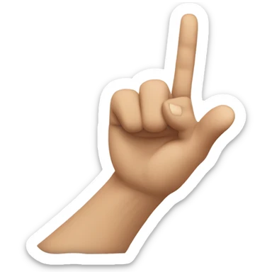 Pointer fingers touching sticker