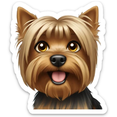 Brown yorkshire terrier girl sticker
