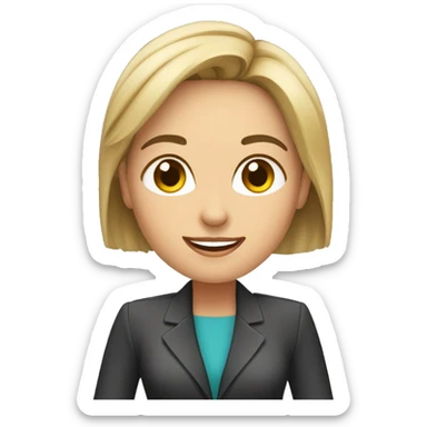 EJECUTIVA MUJER  ALEGRE SALUDANDO CON LA MANO sticker