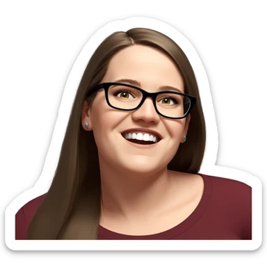 girl with boy in glasses sticker