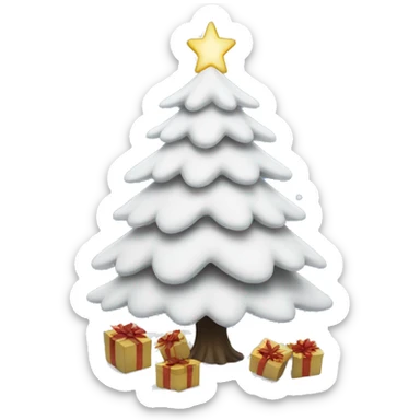 white christmas tree sticker
