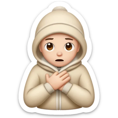 cartoon character shivering with cold saying brr sticker