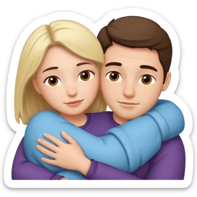 Couple in bed cuddling sticker
