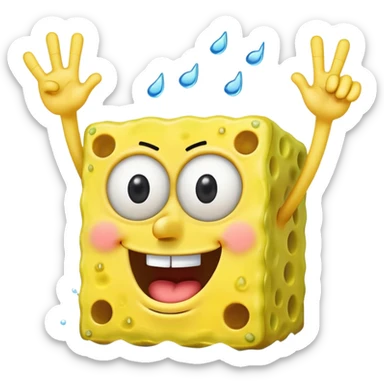 SpongeBob hitting the 67 emote sticker
