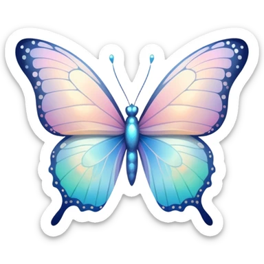 white pale pastel ombre sparkly butterfly with more bright obvious sparkles everywhere sticker