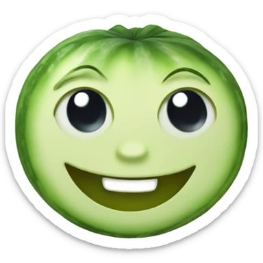 smile with cucumber on its eyes sticker