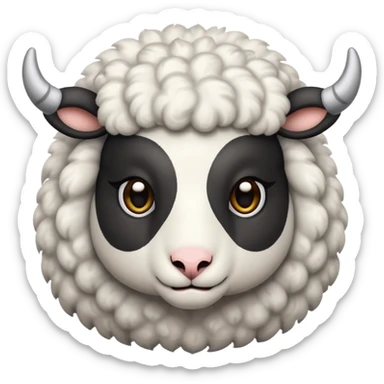 Black cute Sheep with Horns  sticker