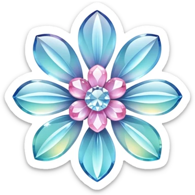 Sparkly glossy Pastel  glass crystal flower  sticker