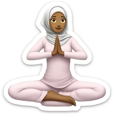 Hijabi-woman-doing-yoga-tree-pose sticker
