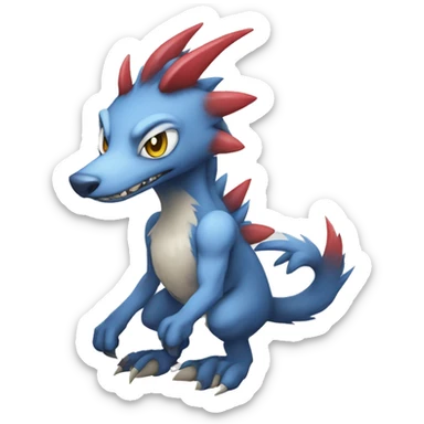 Cute Lombax-Sergal-Vernid-Fakemon full body  sticker