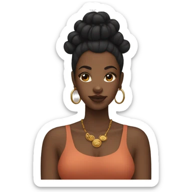 black woman with bantu knots sticker