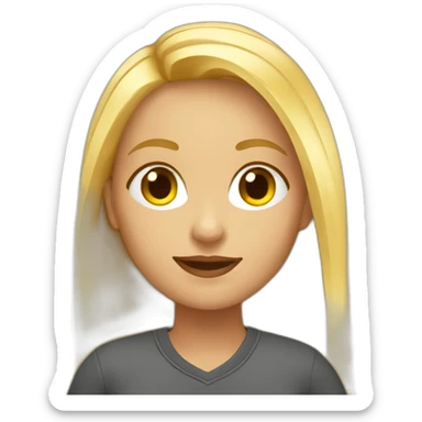 Girl blond web-designer sticker