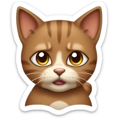 angry brown kitten sticker