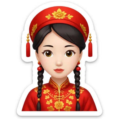 chinese girl in traditional costume sticker