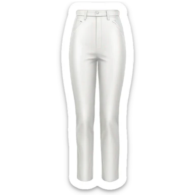 White High waisted straight leg leather pants isolated sticker