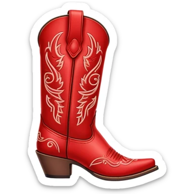 red cowboy boots sticker
