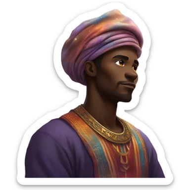 african man in galaxy sticker