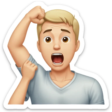 Guy grabbing neck yelling sticker