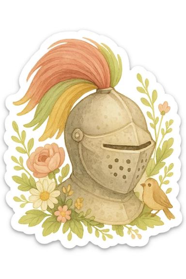 a cute cottage core re-interpretation of the AOEII logo with a transparent background, suitable as an icon sticker